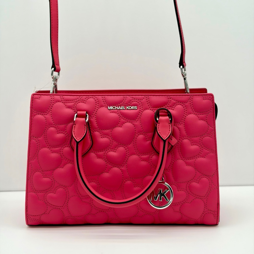MICHAEL KORS Sheila Medium Heart Embroidered Satchel - Picture 10 of 15
